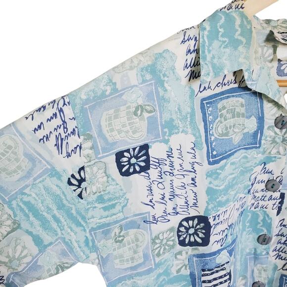 Vintage Separate Issue Beach Tropical Patterned Button Down Shirt M - Picture 4 of 10